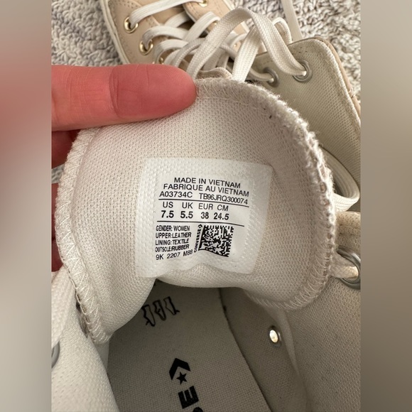 Chuck Taylor All Star Earthy Neutrals leather high top sneakers size 7.5 - Picture 12 of 16